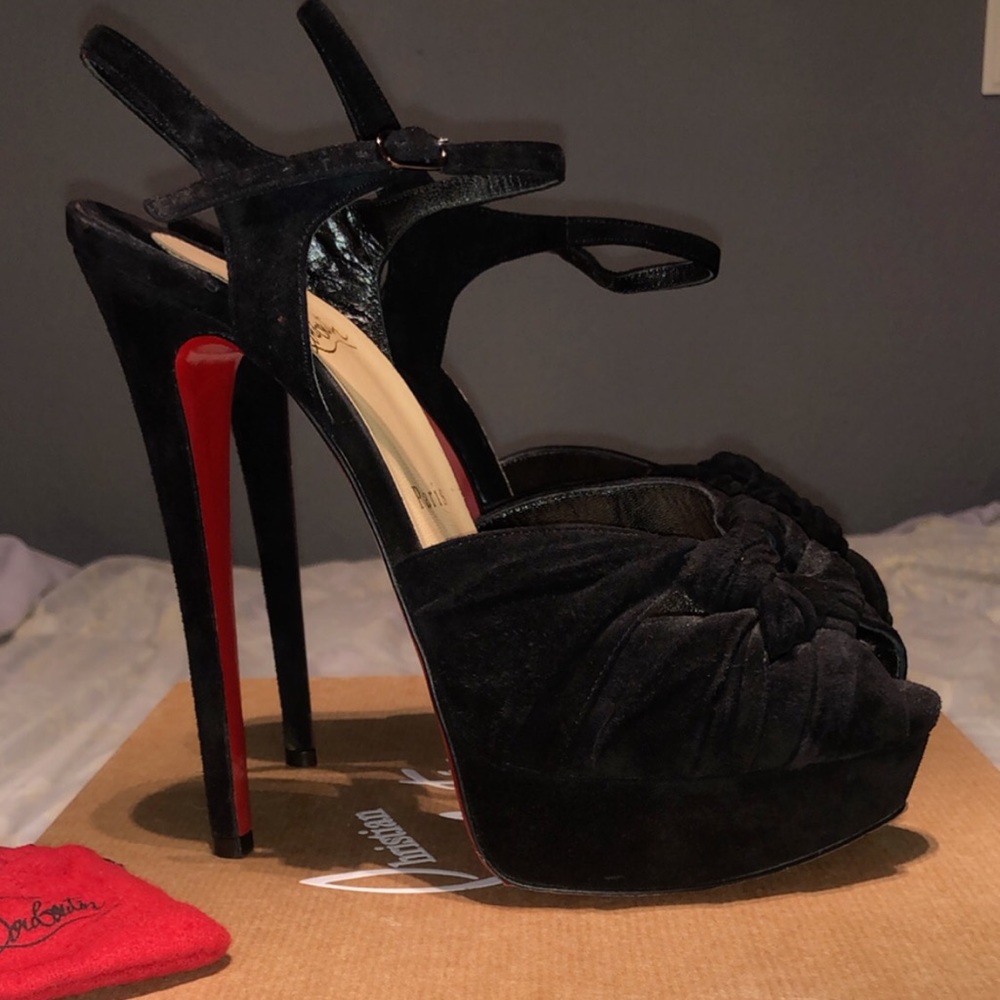Christian louboutins “ionescadiva” knotted velour